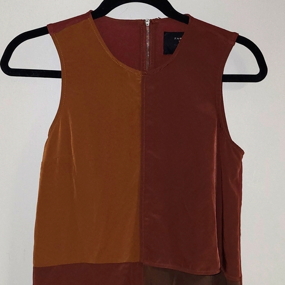 zara sleeveless basic T-shirt color block  dress - Picture 2 of 3